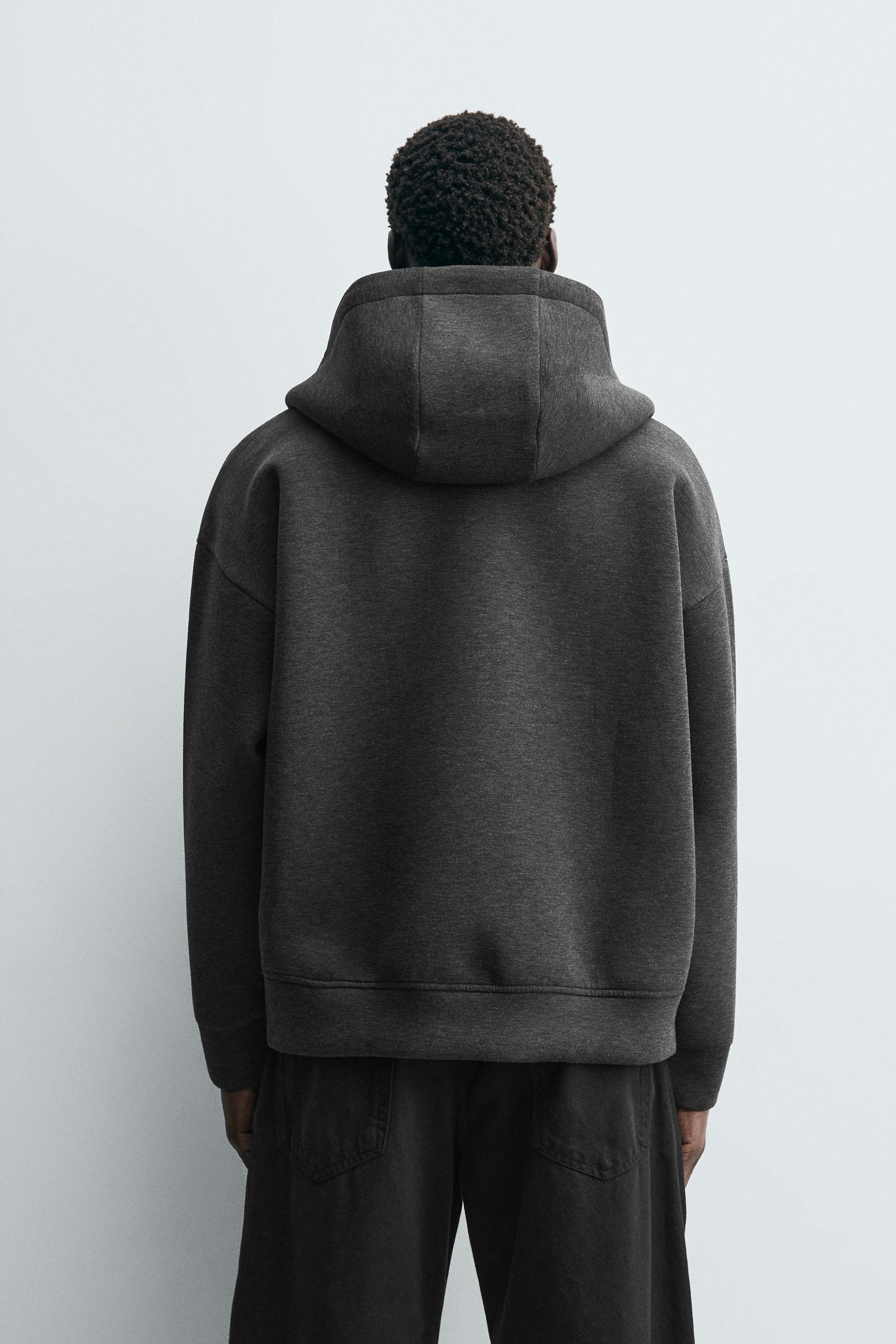 NEOPRENE EFFECT HOODIE SWEATSHIRT
